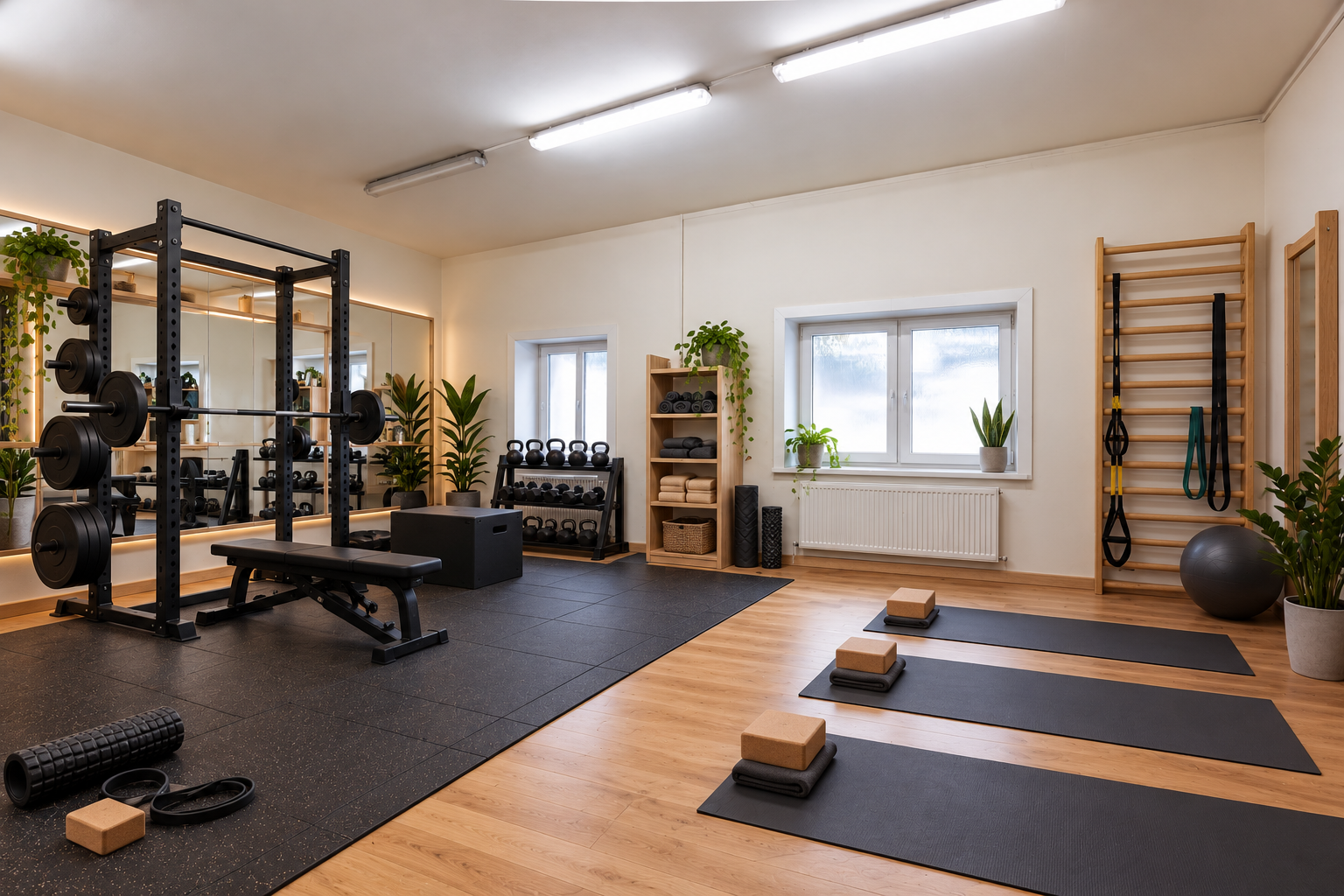 Vizualizace soukromého gymu a rehabilitace